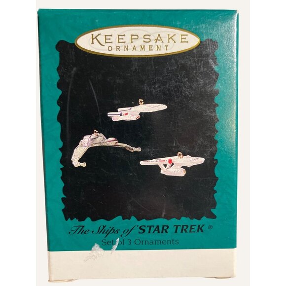 Hallmark Keepsake Ornament Ships Of Star Trek Set Of 3 Ornaments 1995 - Picture 1 of 11